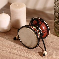 Музыкальный инструмент "Барабан Дамару" 9х9х9 см Noname
