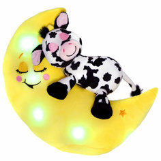 Музыкальная интерактивная игрушка для сна Зверюшки-баюшки 18864N лунатики Коровка, мягкая, цветной свет, ночник
