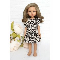 Одежда для кукол 32-35см Paola Reina, Vidal Rojas, Berjuan и др, Платье (волан) для кукол, леопардовый Favoridolls