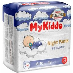 Подгузники-трусики MyKiddo Night ночные M 6-10кг 19шт х 2шт