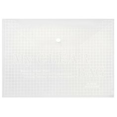 Папка-конверт на кнопке Calligrata "Клетка" А4, 140 мкм, прозрачная