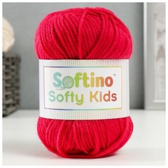 Пряжа 100% акрил "Softy Kids" 90м ±5м 50 гр цвет 26 розовый закат, 1шт Softino