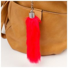 Пушистик на кольце "Цветной хвостик" микс 12 см Noname