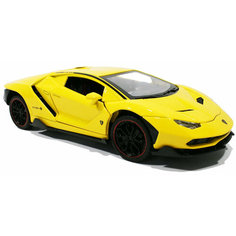 Металлическая инерционная машинка Ламборгини Хуракан Lamborghini Huracan 1:24 21 см (желтый) АЦ