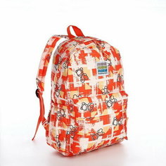 Рюкзак на молнии, 3 наружных кармана, цвет оранжевый Сима ленд