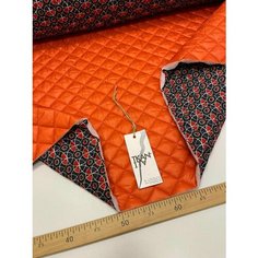 Ткань Двусторонняя курточная принтованная стежка с утеплителем и пропиткой на однотонной стороне, 1 м. Noname