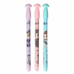 Ручка шариковая 0,5мм, синяя, корпус микс Аниме, 70 штук Noname