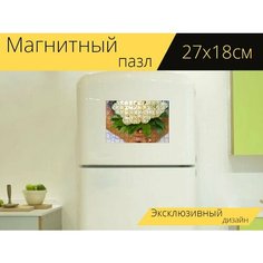 Магнитный пазл "Невеста, свадьба, цветы" на холодильник 27 x 18 см. Lots Prints