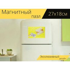 Магнитный пазл "Коробка, бизнес, открытка" на холодильник 27 x 18 см. Lots Prints