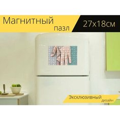 Магнитный пазл "Украшения, рисовать, ладонь" на холодильник 27 x 18 см. Lots Prints