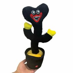 Музыкальная интерактивная игрушка Хагги Вагги черный/ 35 см/ повторюшка Poppy playtime танцующий Huggy Wuggy kissy missy / Поющая игрушкa Opt Mobilion