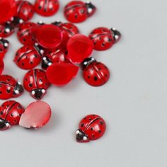 Декор для творчества пластик "Божьи коровки" набор 25 шт 1,1х0,7х0,4 см Россия