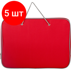 Комплект 5 штук, Папка-портфель на молнии с ручками офисн. А4 ассорти, нейлон 85-41 Noname