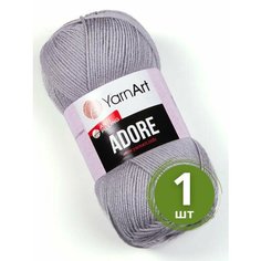 Пряжа YarnArt Adore (Адоре) - 1 моток 346 серый, 100% акрил антипиллинг, 100 г 280 м