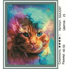 Алмазная мозаика SGA3207 на подрамнике 40х50см круглые стразы Нет бренда