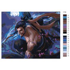Картина по номерам Y-708 "Компьютерная игра Overwatch (овервотч). xандзо" 70x90 Brushes Paints