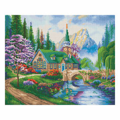 Алмазная мозаика ТРИ совы "Церковь в горах", 40*50см, холст, картонная коробка с пластиковой ручкой