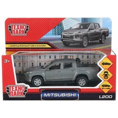 Машина металл mitsubishi l200 pickup матовый серый 13 см, Технопарк