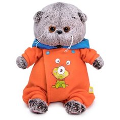 Мягкая игрушка Кот Басик BABY в комбинезоне с монстриком, 20 см, разноцветный Budi Basa