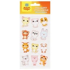 Мульти-Пульти наклейки эпоксидные Милые зверята, 5 шт. 12 шт. 5 шт.