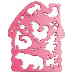 Трафарет Луч Теремок, фуксия