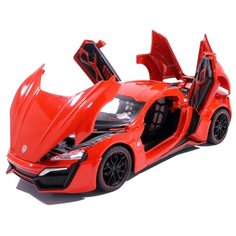 Машинка металлическая инерционная Lykan Hypersport (Ликан ГиперСпорт) 21 см (1:24) с открывающимися вверх дверьми, капотом и багажником, красная CH Toys