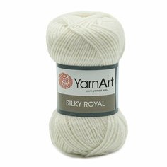 Пряжа для вязания YarnArt Silky Royal 50гр 140м (35% шелковая вискоза, 65% шерсть мериноса) (447 белый), 5 мотков