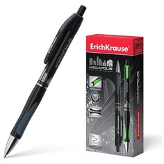 Ручка шариковая автоматическая MEGAPOLIS CONCEPT 0,7 мм черная грип 12 шт. Erich Krause