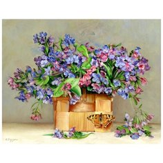 Алмазная мозаика Бузин. Медуницы 40x50 см. Molly