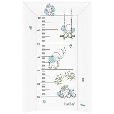 Пеленальная доска Bebo, Голубой слон 800x500, с изголовьем на кроватку и комод