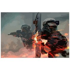 Картина по номерам на холсте настольная игра Cyberpunk Red - 6887 Г 60x40