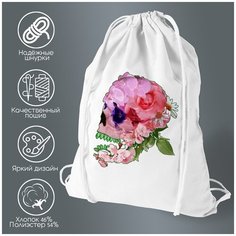 Сумка для обуви CoolPodarok Череп из цветов