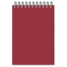 Блокнот микровельвет- А6 50л. спираль, бордо, клетка 80шт 2 шт Noname