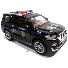 Машинка металлическая Toyota Land Cruiser Prado Тойота Ленд Крузер Прадо ФСБ 1:24 21см, инерционная, открываются двери, капот и багажник, свет, звук Neposeda Toys