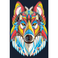 Картина по номерам Волк. Узоры на стену Палитра забав