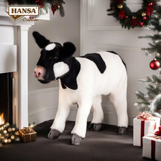 Мягкая игрушка Hansa Creation Теленок, 35 см, черно-белый
