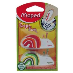 Maped Набор ластиков Ergo fun, 2 шт. оранжевый/зеленый/белый 2 шт.
