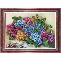 Набор для вышивки лентами каролинка "Гортензия в корзине"