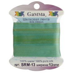 Лента Gamma шелковая SRM-13 13 мм 9.1 м ±0.5 м M109 ментол/зеленый