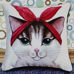 Алмазная мозайка чехол для подушки 40x40 Кошка Artcoco