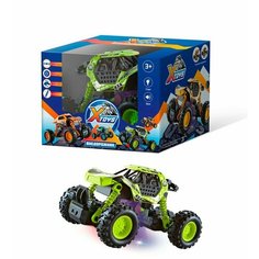 Машинка инерционная X-toys свет звук Батарейки 3*AG3 входят в комплект Зеленая 1001998 3+