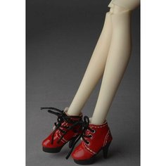 Dollmore 12inch Lala Walker heels Red (Красные ботильоны на шнуровке Лала для кукол Доллмор / Блайз / Пуллип 31 см)