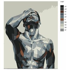 Картина по номерам V-927 "Интим Арт. Мускулистый мужчина", 80x100 см Brushes Paints