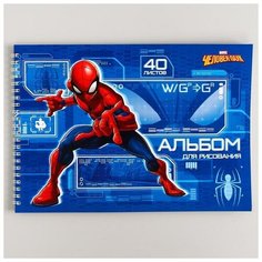 Альбом для рисования на гребне, А4, 40 листов, "Человек-паук", Человек-паук