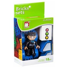 Конструктор пластиковый Bricks sets "Дорожная полиция", крупные детали (Г82971) Bondibon