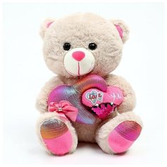 Мягкая игрушка «Мишка сердце с бантом», 25 см, цвета микс Нет бренда