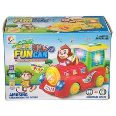Музыкальный, светящ. 3D паровозик на бат. c фигуркой Bondibon