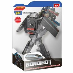 Трансформер 2в1 BONDIBOT Bondibon, мет. детали, CRD pvc 18,6x13,5x5,2 см, робот-электровоз, цвет гол
