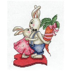 Набор для вышивания "Зайки. Любовь-морковь", 12x16 см, Сделай своими руками