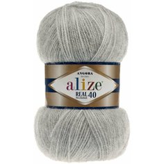 Пряжа "Angora real 40" 60% акрил, 40% шерсть 480м/100гр (614 серый меланж) Magic